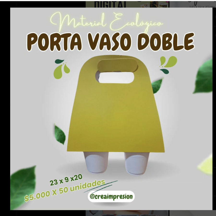 Porta vasos doble